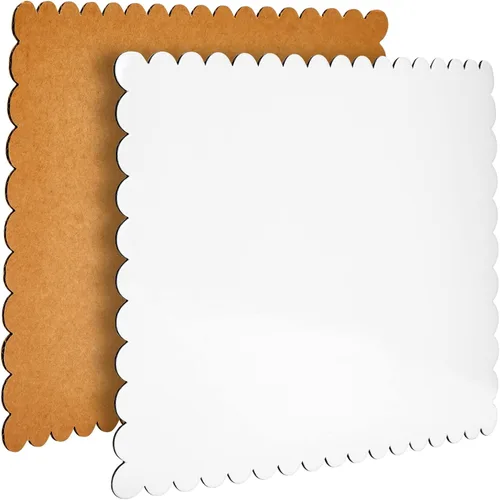 Vista 3 de Sparkle and Bash Tabla rectangular para tartas, 14 x 10 pulgadas, papel de aluminio blanco, paquete de 25 unidades, base de papel resistente