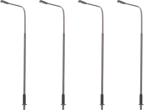 Vista 8 de MECCANIXITY Modelo ferroviario LED farol lámparas poste luces blancas 1/50 escala 7.9 in 7.87 pulgadas 3V, paquete de 4
