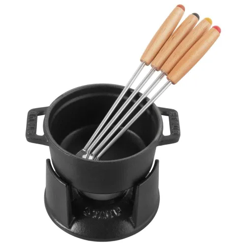 Vista 4 de STAUB Juego de mini fondue de hierro fundido, 10cm/3.94", negro