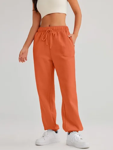 Vista 2 de AUTOMET Pantalones deportivos holgados de forro polar para mujer