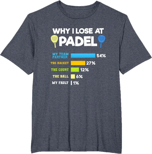 Vista 55 de Camiseta Why I Lose At Padel Answers Not My Fault
