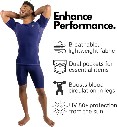 Vista 2 de CompressionZ Pantalones cortos de compresión para hombre, ropa interior deportiva de compresión de elastano
