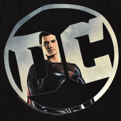 Vista 3 de Popfunk Camiseta y pegatinas clásicas con el logotipo de Superman de la Liga de la Justicia