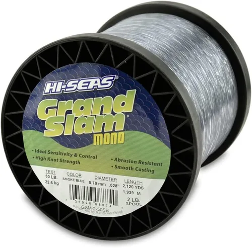 Vista 19 de HI-SEAS Grand Slam - Sedal de pesca de monofilamento, fuerte y resistente a la abrasión, en agua dulce y salada transparente, rosa, verde, azul
