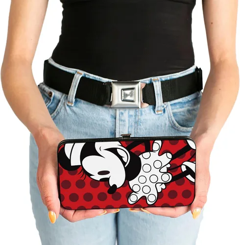 Vista 3 de Buckle-Down Billetera con bisagra para mujer-Minnie Mouse
