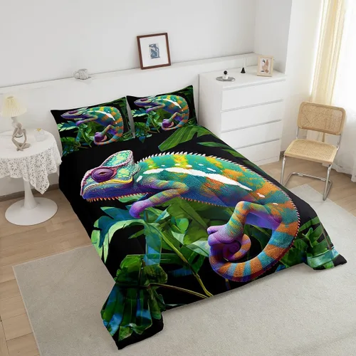 Vista 237 de Erosebridal Juego de edredón de hojas de cannabis, juego de ropa de cama de marihuana con estampado colorido de plantas, decoración bohemia de 2