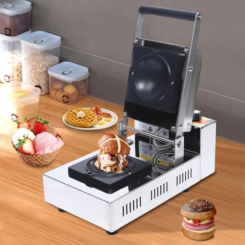 Vista 5 de Máquina para hacer hamburguesas de helado de 1000 Kw, máquina para hacer hamburguesas ovfo para encimera, sandwichera de helado 122-482℉