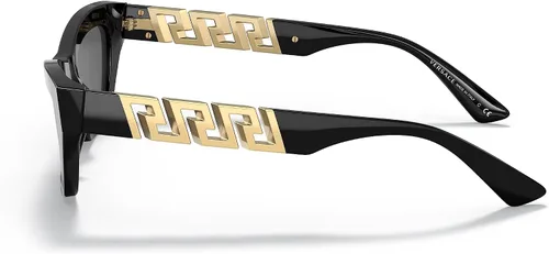 Vista 2 de Versace VE 4419 GB187 - Lentes de sol de plástico negro con ojo de gato, lente gris