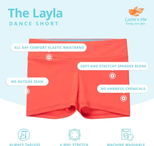 Vista 2 de Layla - Pantalones cortos de baile, gimnasia y ropa de baile para niñas