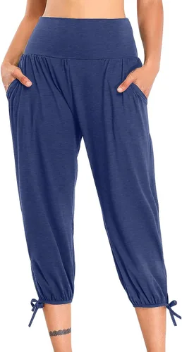 Vista 155 de Pantalones capri para mujer, estilo casual, de verano, elásticos, de cintura alta, pantalones de yoga, ajuste atlético, pantalones deportivos