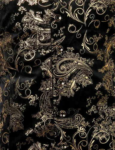 Vista 5 de ZEROYAA Chaleco de traje de cuello en V con estampado de cachemira metálico para hombre, chaleco de esmoquin