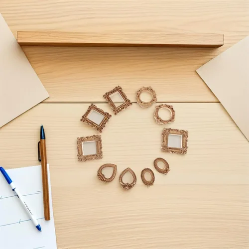Vista 7 de Alasum Vintage Mini Picture Frames Resin 10pcs Golden Baroque DIY Crafts
