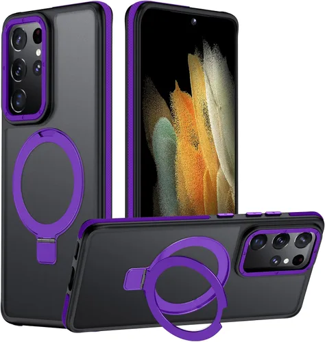 Vista 47 de Funda para Samsung Galaxy S24 Plus, soporte de anillo magnético ajustable [compatible con Magsafe], [protección a prueba de golpes de grado militar]