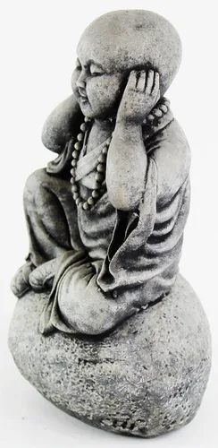 Vista 3 de Escultura concreta de Buda de las estatuas sabias del monje del mal