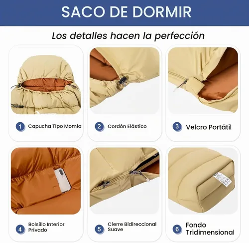 Vista 4 de Ultralight Down Sleeping Bag for Adults, 600 Fill Power Backpacking