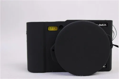 Vista 3 de Fullbody Ultra-thin Lightweight Rubber Soft Silicone Case Bag Cover for Panasonic Lumix LX10 DMC-LX10 -Black Negro