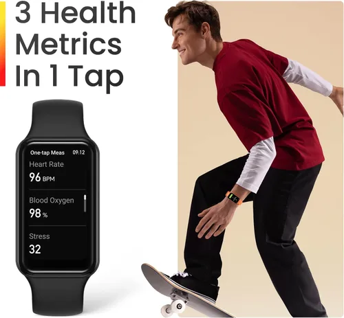Vista 5 de Amazfit Band 7 - Rastreador de fitness y salud para mujeres y hombres, batería de 18 días, Alexa incorporada, pantalla AMOLED de 1.47 pulgadas, Negro