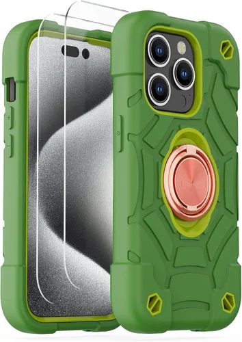Vista 32 de KCJ Funda para iPhone SE 2022/2020, iPhone 8/7/6/6S, con [2×Protectores de Pantalla][Soporte de Anillo] Silicona Suave+PC Duro Protección Completa