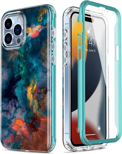 Vista 19 de Esdot Funda para iPhone 15 Pro con protector de pantalla integrado, funda duradera con diseños de moda para mujeres y niñas, elegante funda Piedra