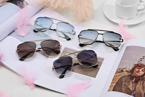 Vista 7 de Hycredi Tony Stark - Lentes de sol para hombres y mujeres, lentes de aviador cuadrados clásicos con protección UV