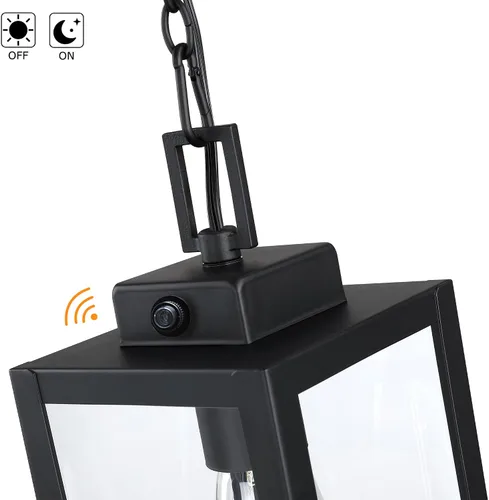 Vista 3 de 13 Inch Outdoor Pendant Light Dusk to Dawn Hanging Porch Light for Entrance Front Door Photocell Pendant Lights for Porch Dusk to Dawn Hanging