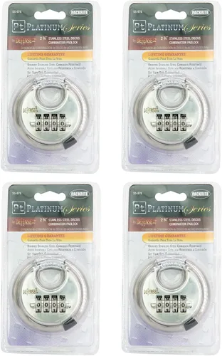 Vista 7 de Cerradura de disco de la serie Platinum, cerradura combinada de acero inoxidable duradera con acabado cepillado, diseño resistente a cortes de alta
