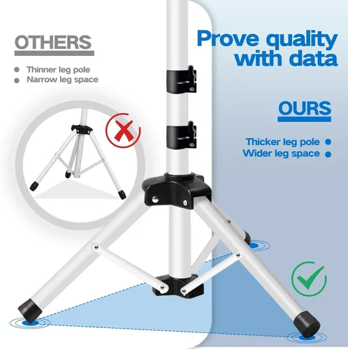 Vista 5 de Soporte para proyector, soporte para laptop de 22 a 55 pulgadas, trípode para proyector con soporte para teléfono, trípode para proyector