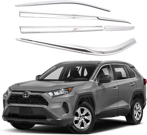 Vista 6 de AUTOCLOVER - Juego de 6 protectores de lluvia con cinta adhesiva para Toyota Rav4 2013 2014 2015 2016 2017 2018 / deflectores de ventana, persianas
