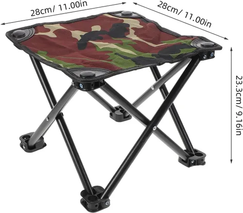 Vista 3 de Portable Folding Camping Stool Frame Lightweight Outdoor Seat for Fishing Hiking Gardening Picnic and Beach Compact Foldable Design for Easy Carry