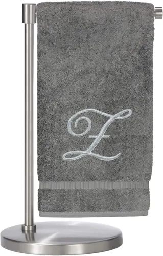 Vista 66 de Script R - Toalla de baño con monograma, regalo personalizado, 27 x 54 pulgadas, juego de 1 toalla bordada con texto dorado, 100% algodón turco Navy