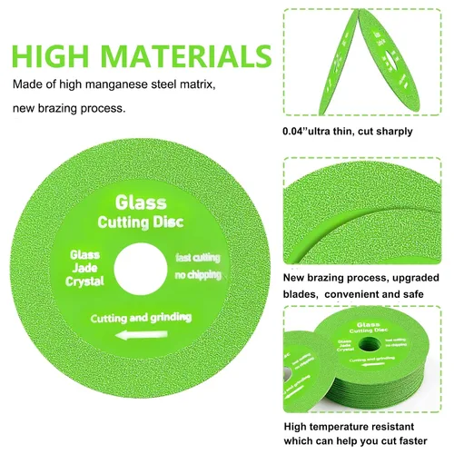 Vista 2 de Paquete de 5 discos de corte de vidrio, hoja de sierra de disco de corte de diamante ultrafina adecuada para amoladora angular de 4 pulgadas, ruedas
