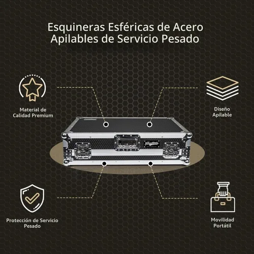Vista 3 de Headliner - Carcasa de perfil bajo con ruedas, compatible con Pioneer DJ Negro