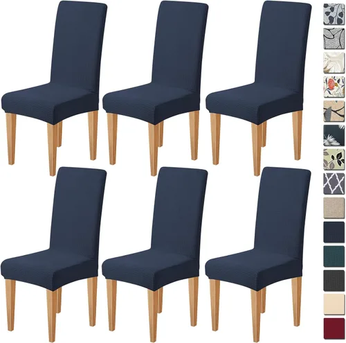 Vista 29 de Dioxide Fundas de Silla de Alto Estirar para Sillas de Comedor, Juego de Fundas de Silla de Comedor Lavables de 4, Fundas de Asiento de Silla