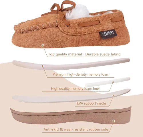 Vista 5 de Mocasines para niños pequeños con suela de espuma viscoelástica para interiores y exteriores, U722WLFX-0914