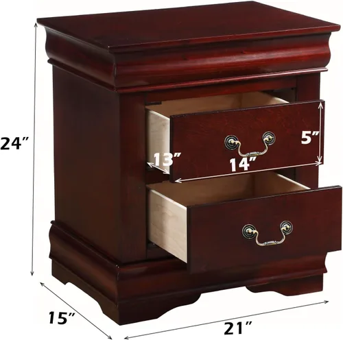 Vista 6 de Acme NIGHTSTAND - Mesa auxiliar de almacenamiento de 21 pulgadas de largo x 15 pulgadas de ancho x 24 pulgadas de alto, mesa auxiliar