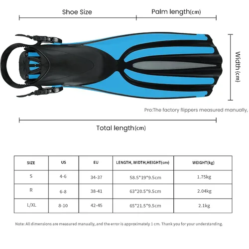 Vista 6 de TUDIVING -Aletas de buceo Aletas largas de silicona Equipo de natación Aletas de snorkel Nuevas aletas de buceo profesional Adultos Hombres Mujeres