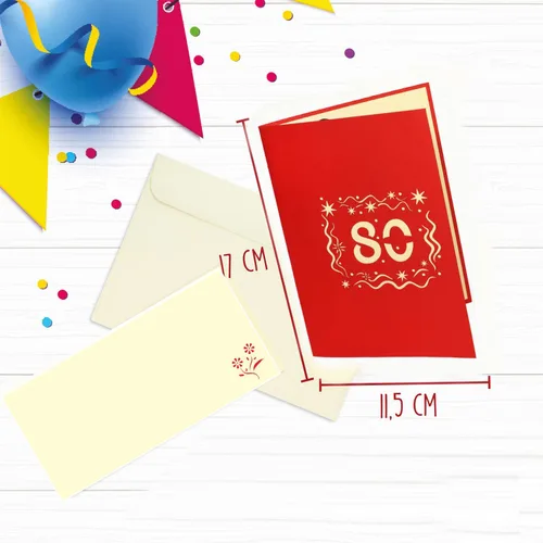 Vista 2 de LINPOPUP® Tarjeta emergente, tarjeta de felicitación 3D emergente, cumpleaños, invitación de cumpleaños, felicitaciones, mejores deseos, 80
