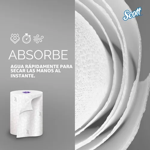 Vista 4 de Scott Professional - Rollos de papel toalla de alta capacidad, a granel (02001), de papel duro enrollado, diseño elevado, bolsillos de absorción