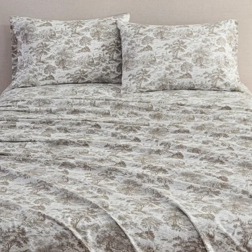 Vista 4 de Martha Stewart - Juego de sábanas tamaño individual con sábana bajera y funda de almohada, ropa de cama de percal de algodón con una sensación