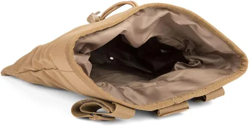 Vista 4 de MOLLE Bolsa de Descarga Grande con Cordón - Bolsa Táctica Plegable de Descarga de Cargadores para Cinturón de Servicio - Bolsa Táctica Enrollable