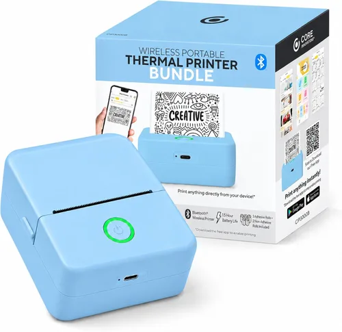 Vista 2 de Mini impresora térmica portátil, Bluetooth, azul Sierra Sierra Azul