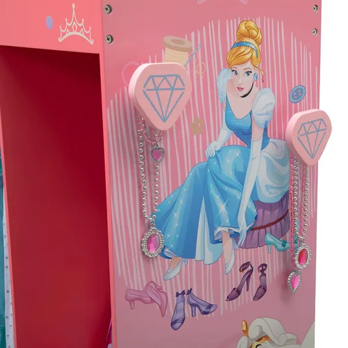 Vista 6 de Disney Princess Boutique de juego y vestido - Armario/guardarropa de almacenamiento de disfraz de juego simulado para niños con espejo y estantes