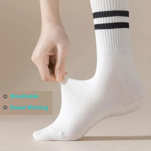 Vista 5 de JCZANXI Calcetines de yoga con empuñaduras para mujer, calcetines de agarre antideslizante para yoga, pilates, barra, baile, ballet, entrenamientos
