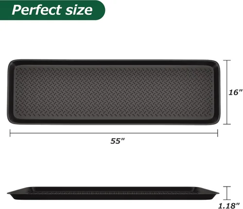 Vista 3 de Matace Bandeja grande para botas, negro, 16x55 in, caucho, rectangular