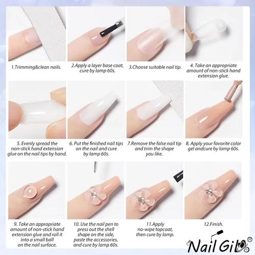 Vista 7 de NAILGIL - Gel 3D para arte de uñas, sin hemas, 3.53 oz de gel sólido constructor para esculpir las manos no pegajosas para extensiones, modelado