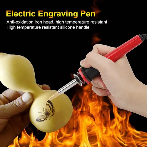 Vista 6 de BORDSTRACT Kit de combustión de madera, 7 piezas, herramienta de pirografía de madera, kit eléctrico de pluma de combustión de madera, kit