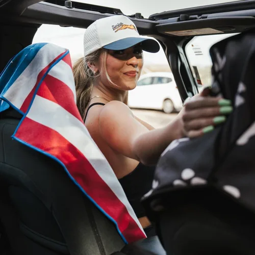 Vista 5 de Sprints Toalla atlética para correr, tamaño completo, funda de asiento de automóvil, microfibra de rendimiento (bandera estadounidense)