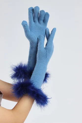 Vista 80 de Sahabowi Guantes de cuero para clima frío Manopla de lana cálida de invierno para mujeres