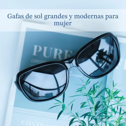 Vista 6 de SIPHEW - Gafas de sol polarizadas para mujer, gafas de sol cuadradas clásicas para mujer con protección UV Gafas de sol polarizadas negras A01