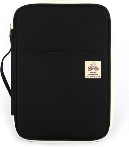 Vista 13 de JAKAGO Cartera de viaje A4 multifuncional organizador de documentos con cremallera para suministros de oficina (blanco mora)